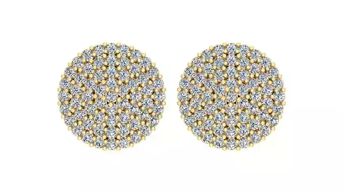 Full-Pave Diamond Dome Stud Earrings