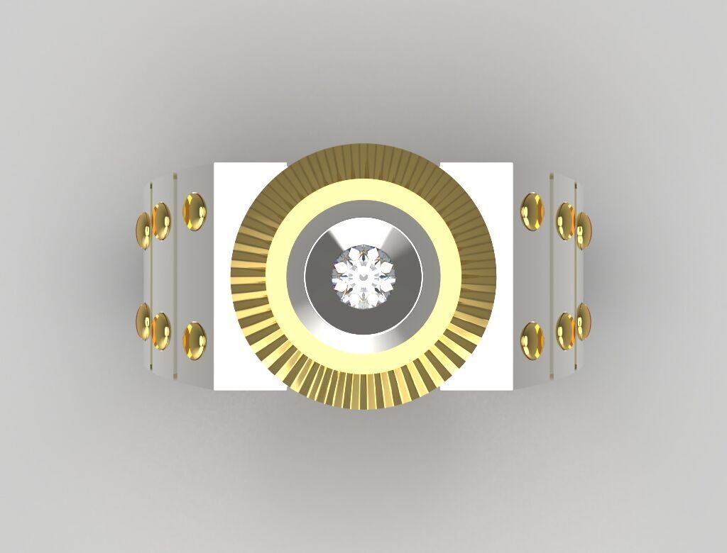 man diamond ring mr0136 3D print model_16