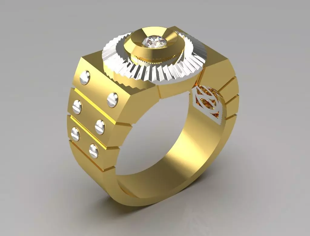 man diamond ring mr0136 3D print model_0