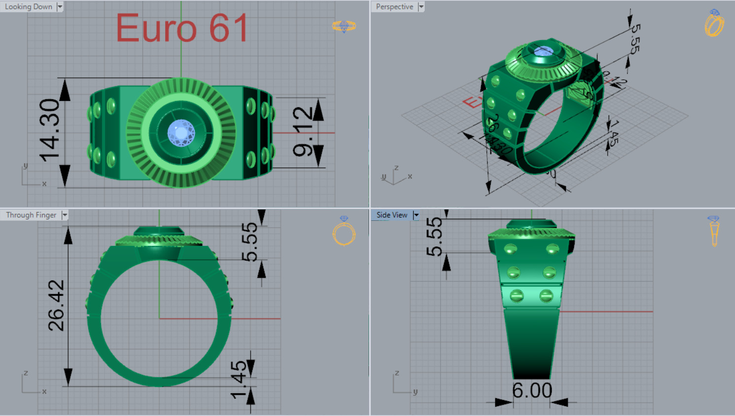 man diamond ring mr0136 3D print model_7