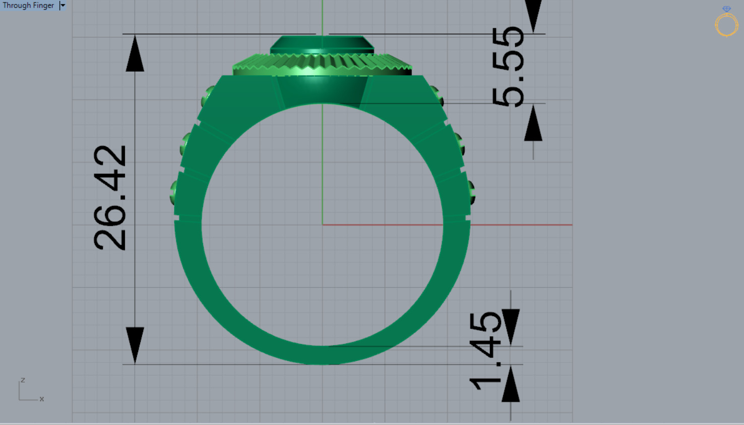 man diamond ring mr0136 3D print model_11