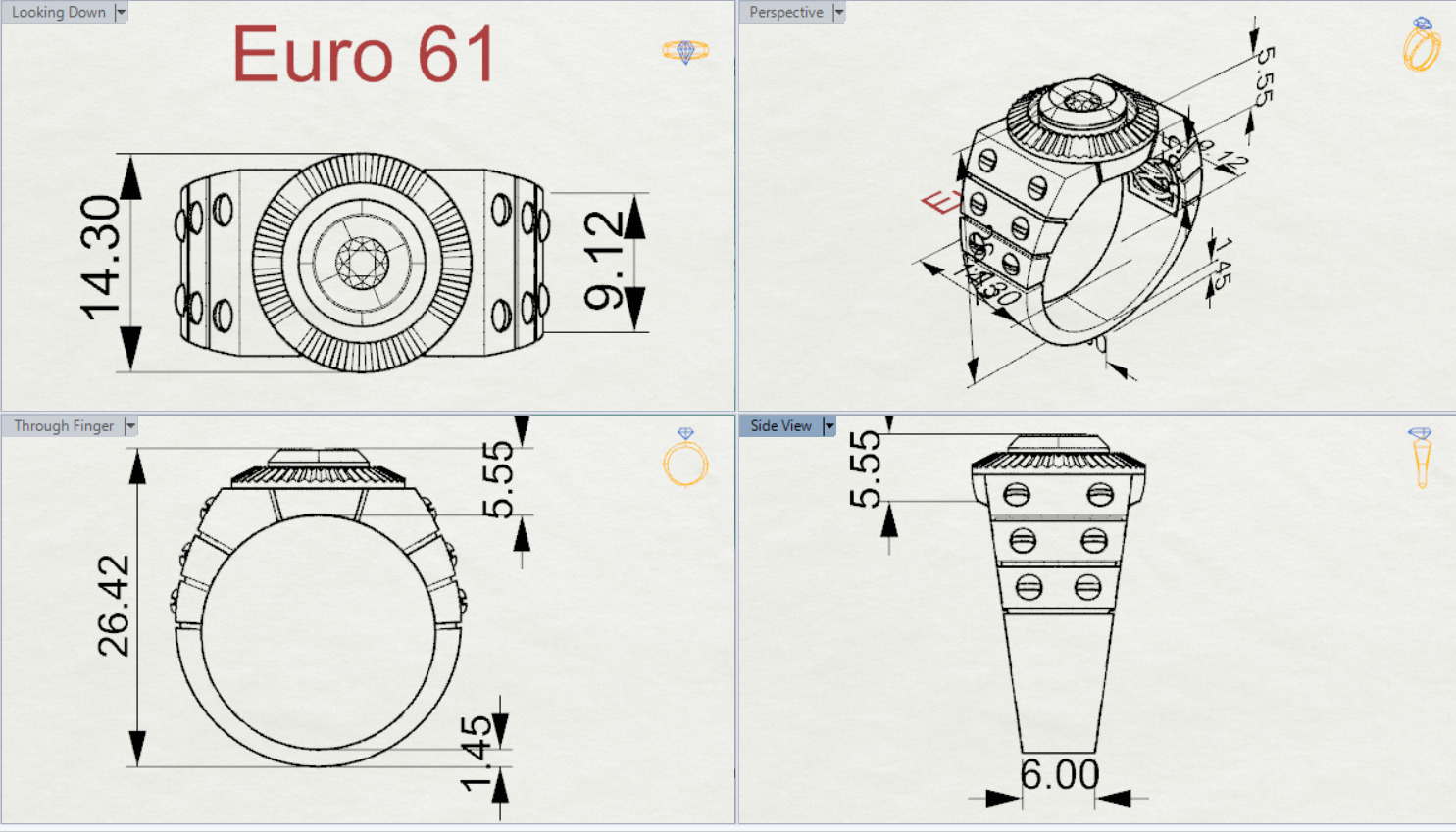 man diamond ring mr0136 3D print model_19