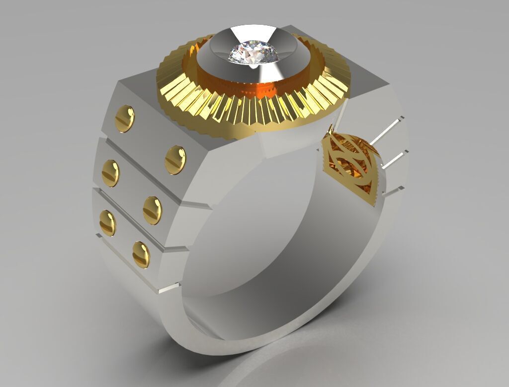 man diamond ring mr0136 3D print model_14