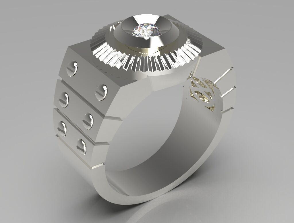 man diamond ring mr0136 3D print model_15