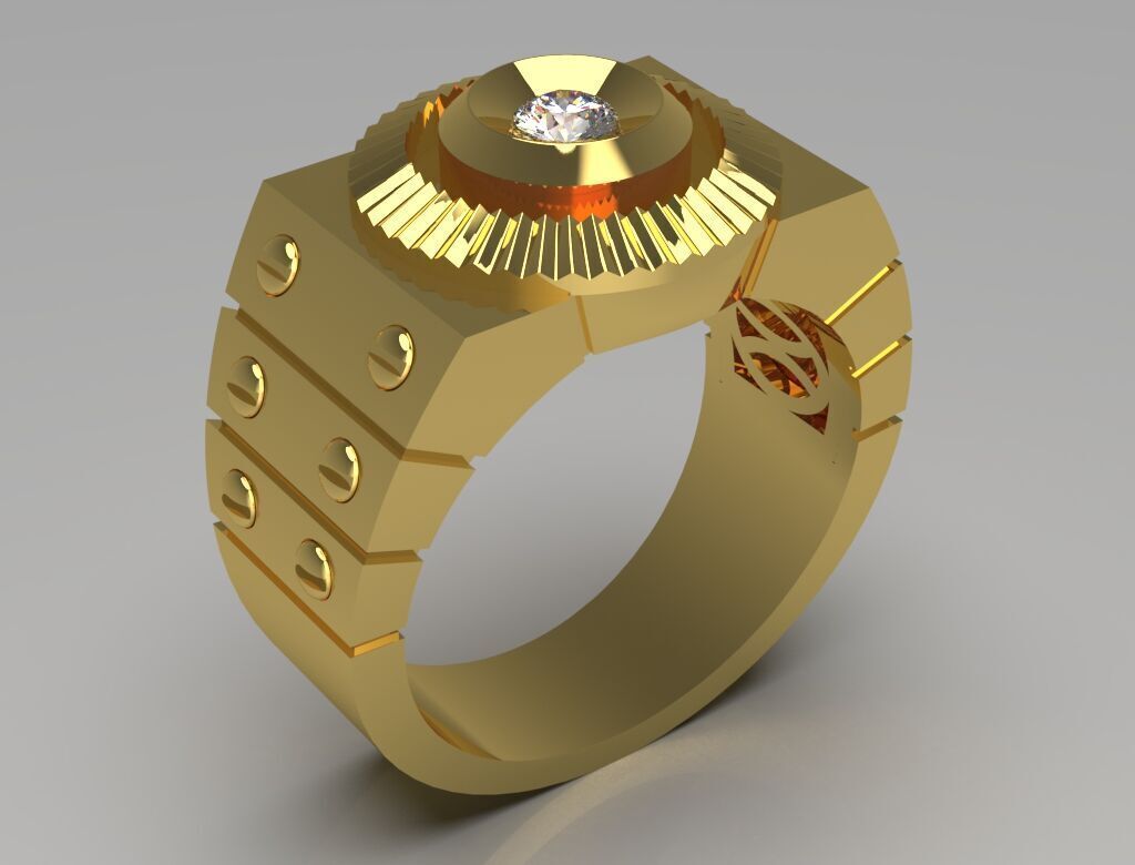 man diamond ring mr0136 3D print model_13