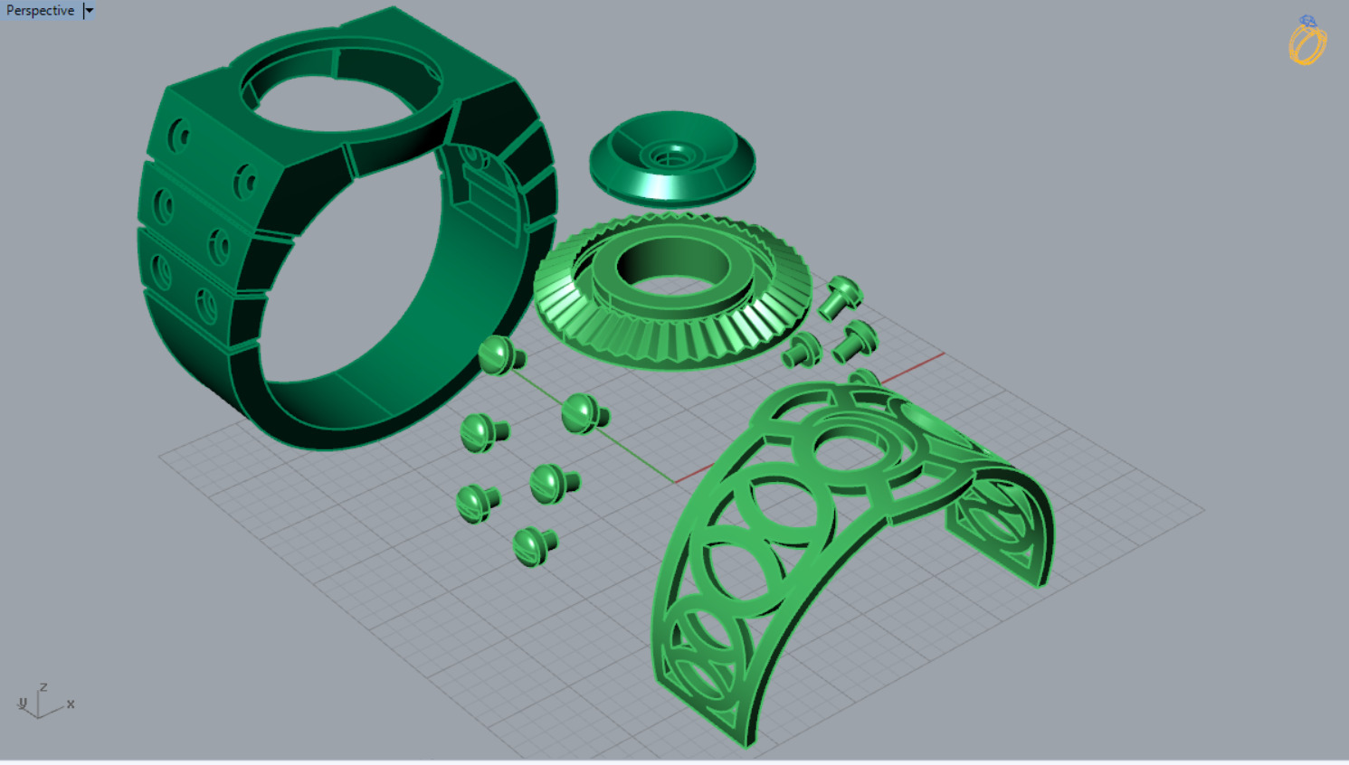 man diamond ring mr0136 3D print model_6