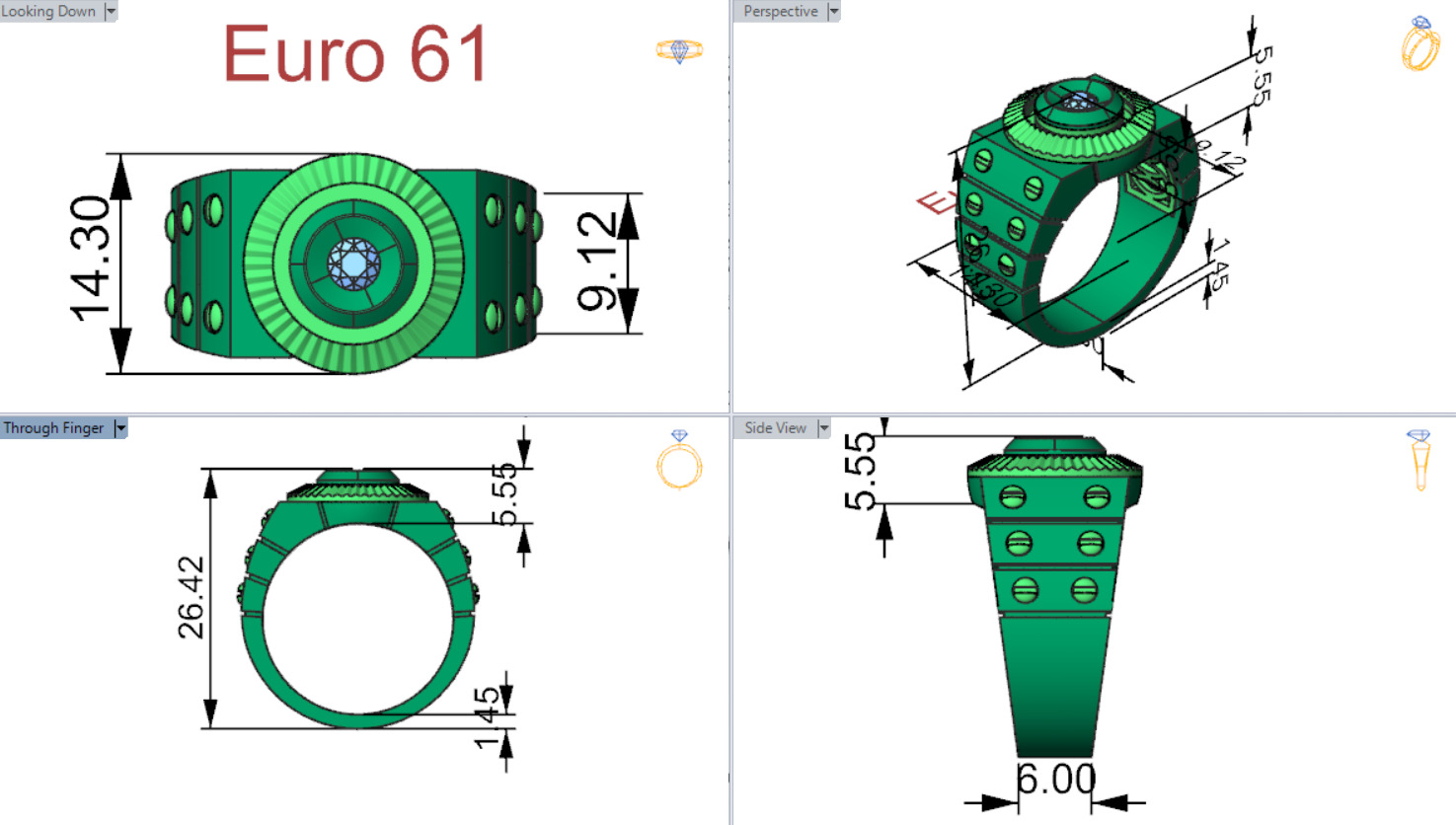 man diamond ring mr0136 3D print model_24