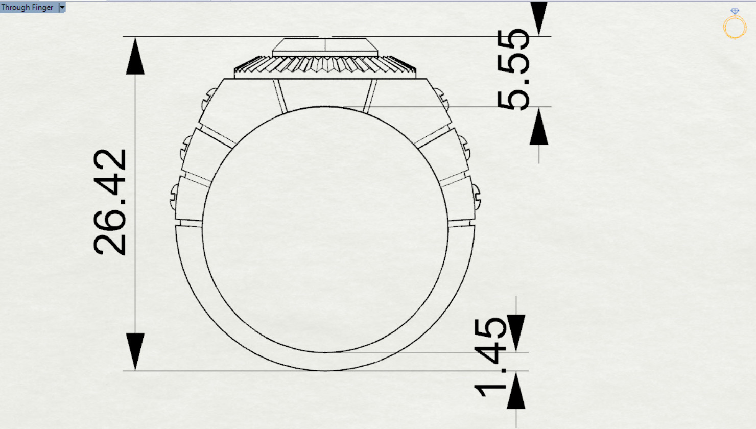 man diamond ring mr0136 3D print model_23