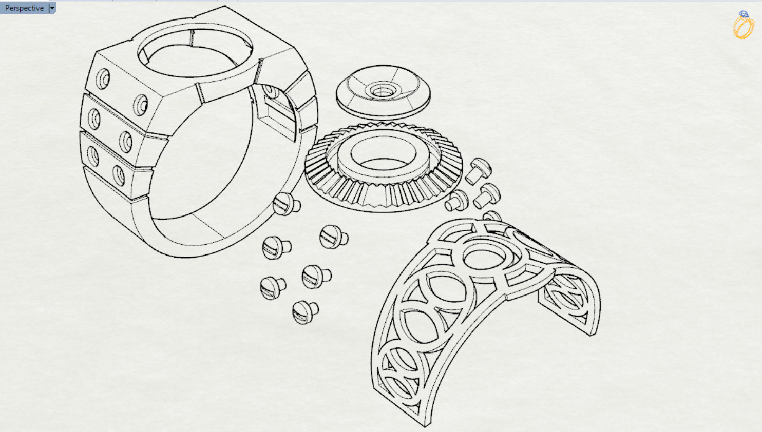 man diamond ring mr0136 3D print model_8