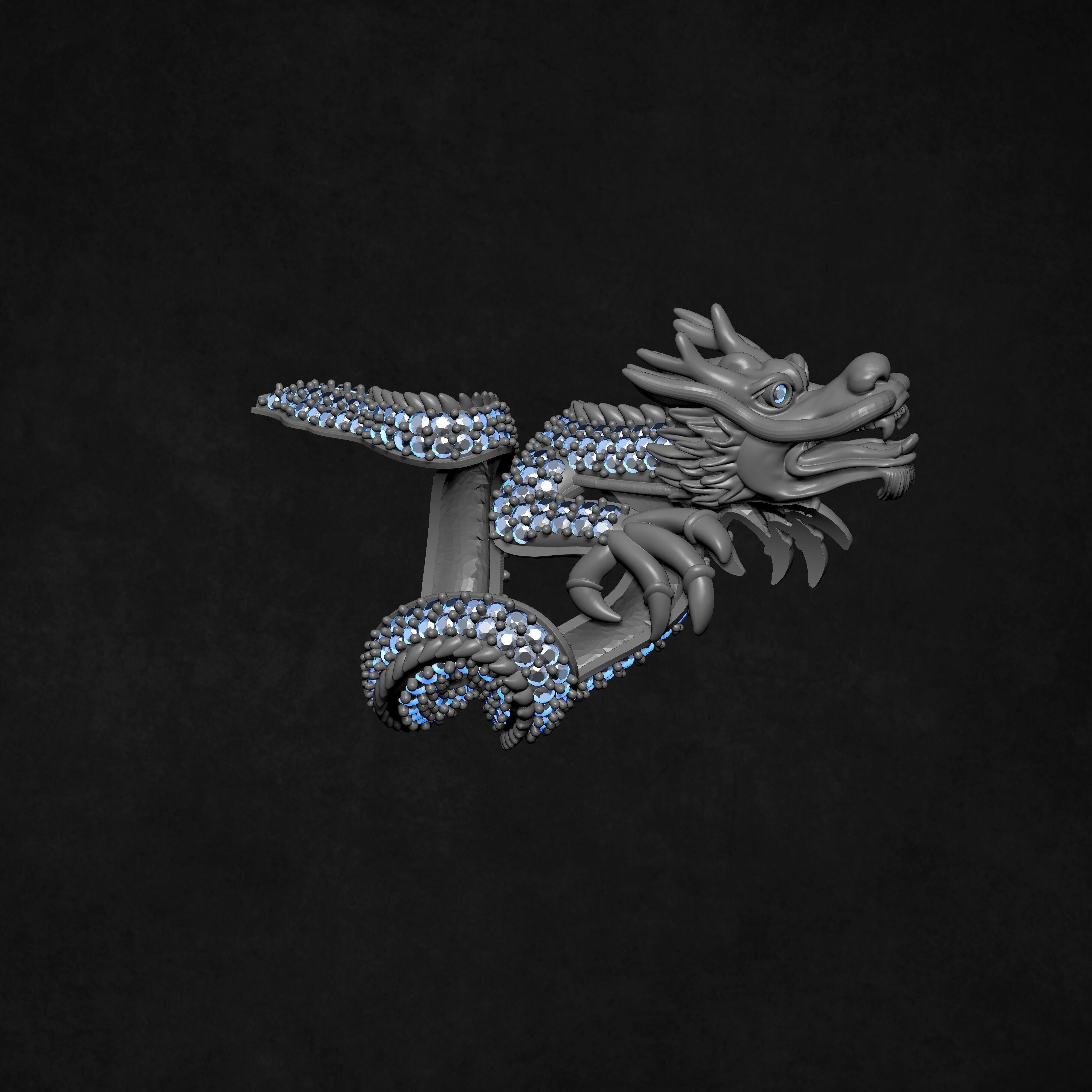 Dragon Ring 3D print model_14