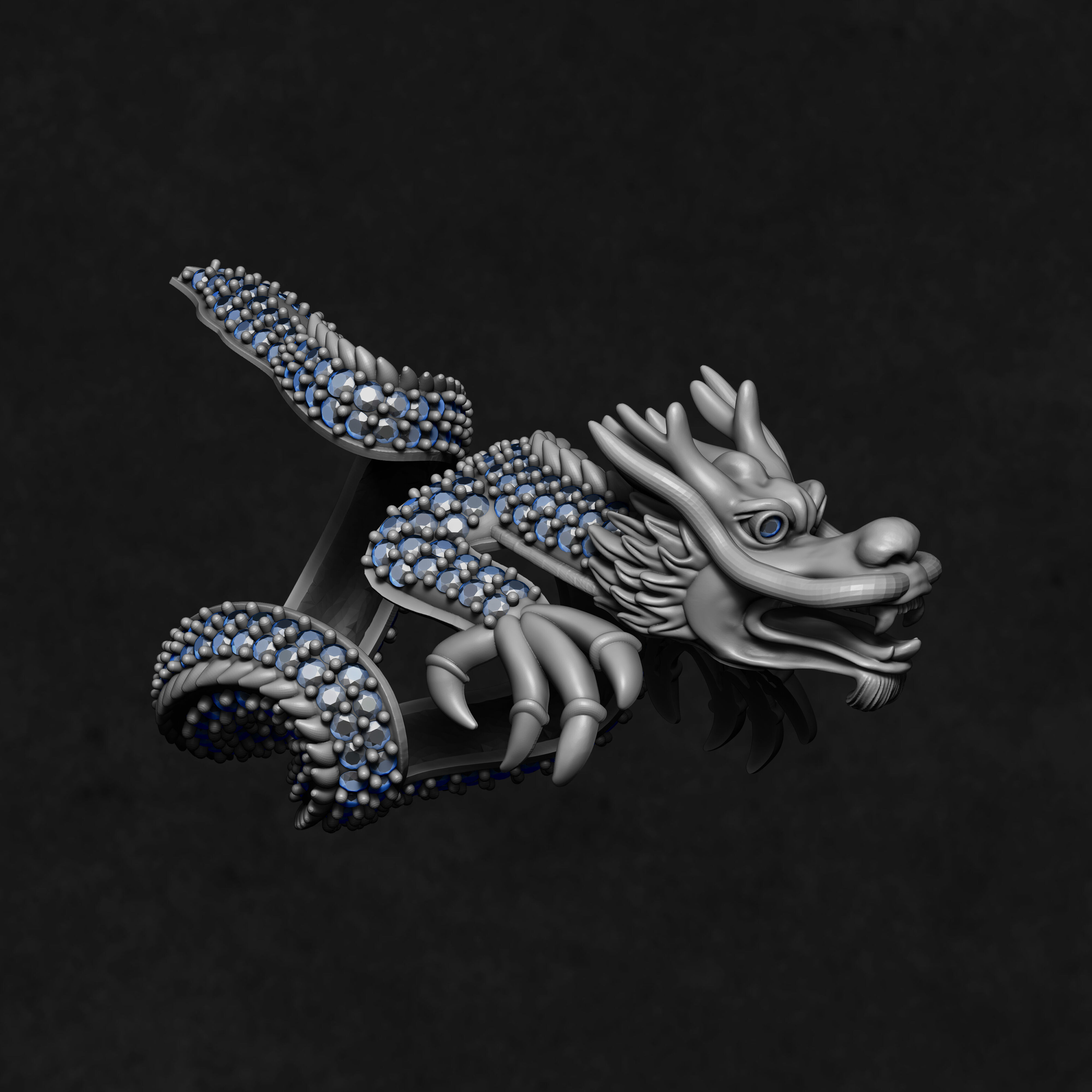 Dragon Ring 3D print model_1