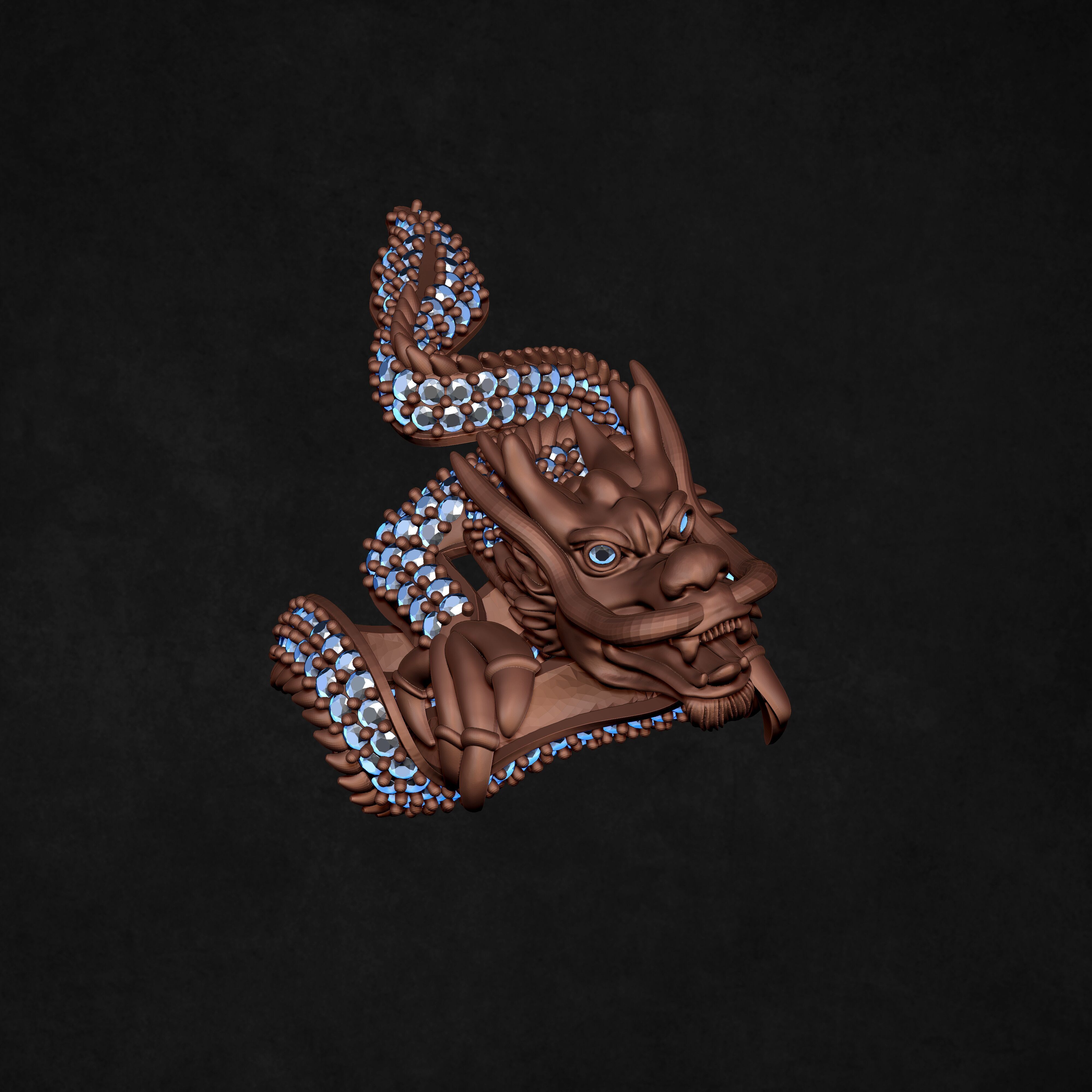 Dragon Ring 3D print model_2