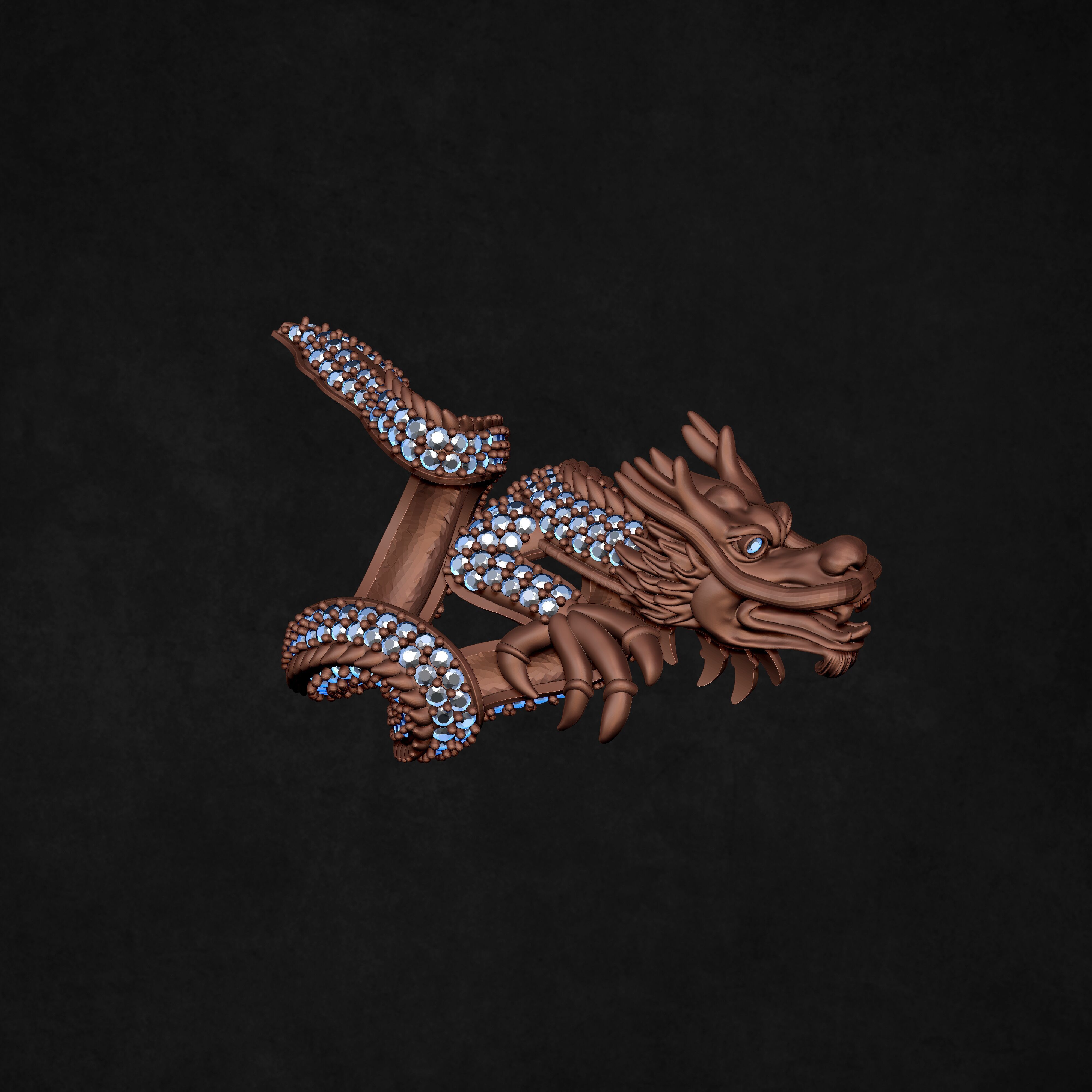 Dragon Ring 3D print model_13