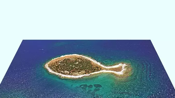 Fish Shaped Island 3D model