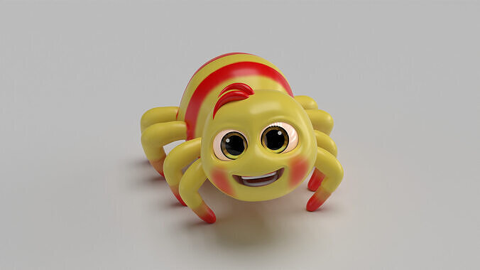 Cartoon Stylized Spider 3D Model Low-poly 3D model