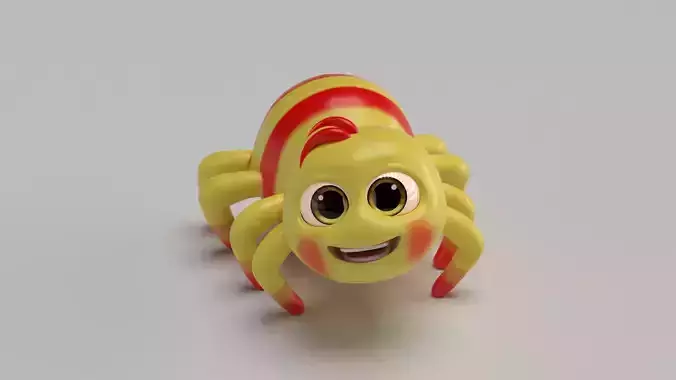 Cartoon Stylized Spider 3D Model