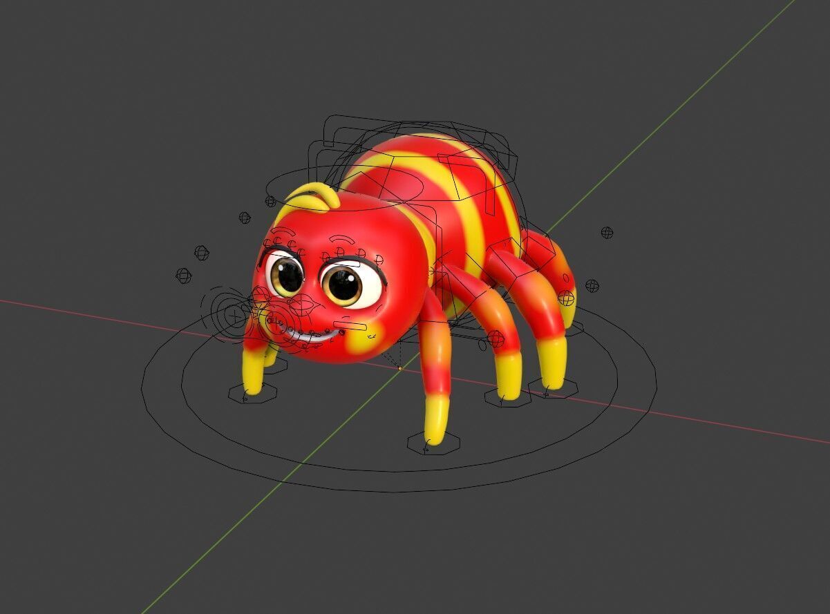 Cartoon Stylized Spider 3D Model Low-poly 3D model_4