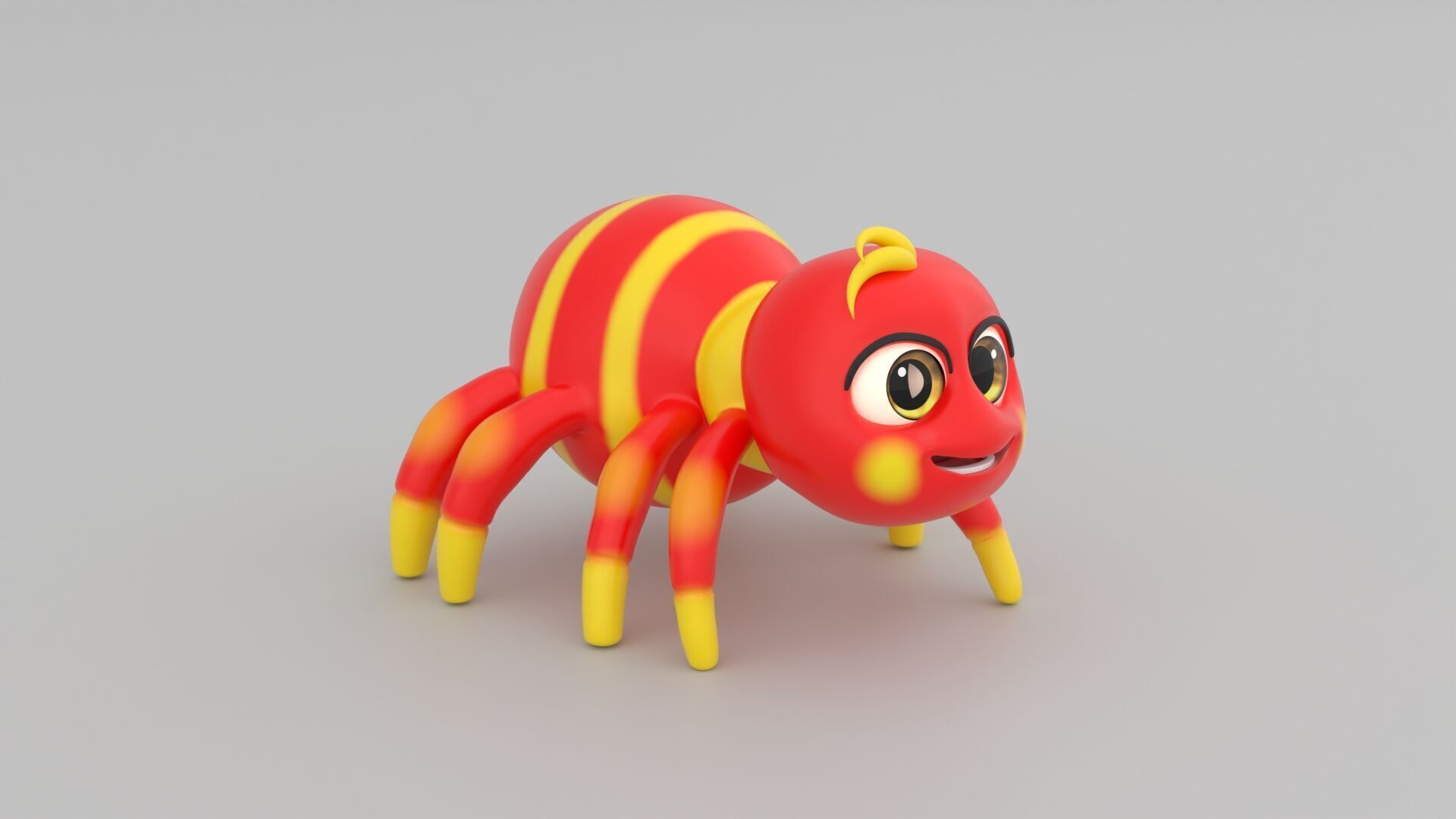 Cartoon Stylized Spider 3D Model Low-poly 3D model_1