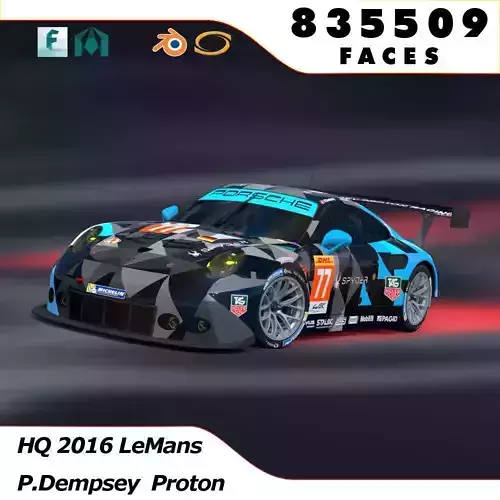 Porsche 2016 GT3 R - Dempsey Proton Racing Le Mans 3D model