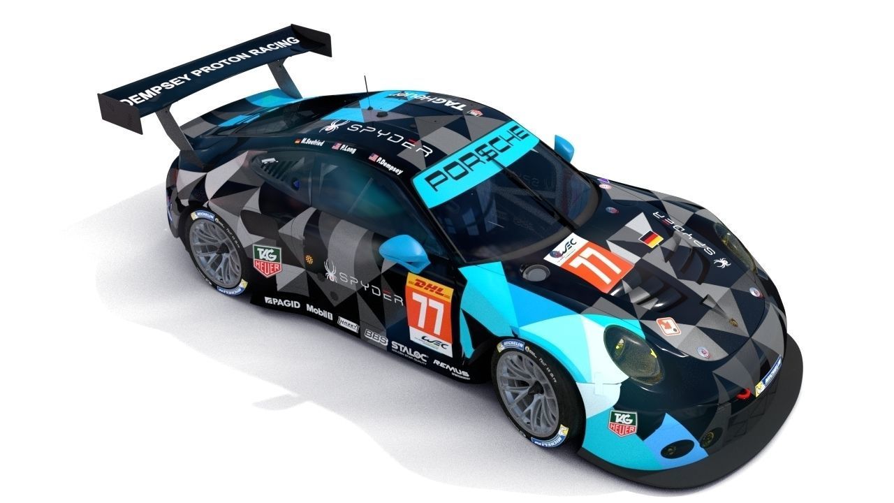 Porsche 2016 GT3 R - Dempsey Proton Racing Le Mans 3D model_7