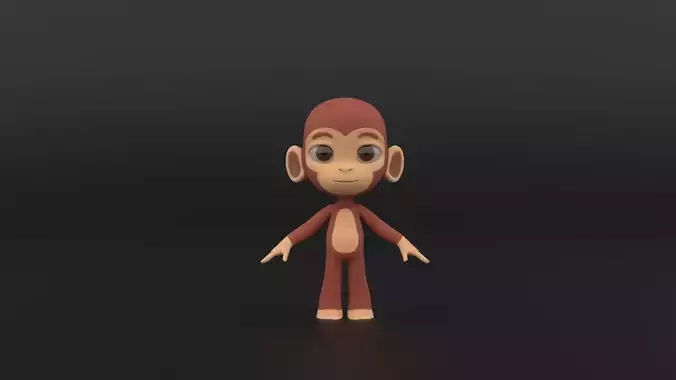 Monkey  Cartoon    3D Model