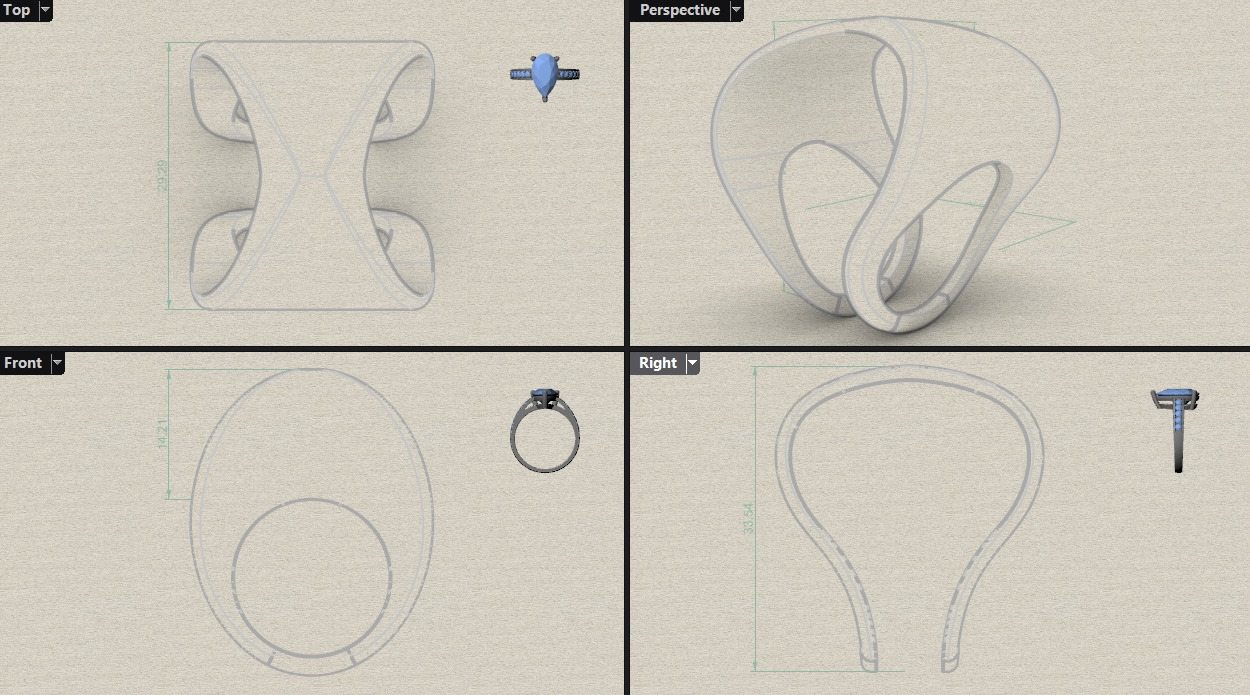 free form ring N57 3D print model_9