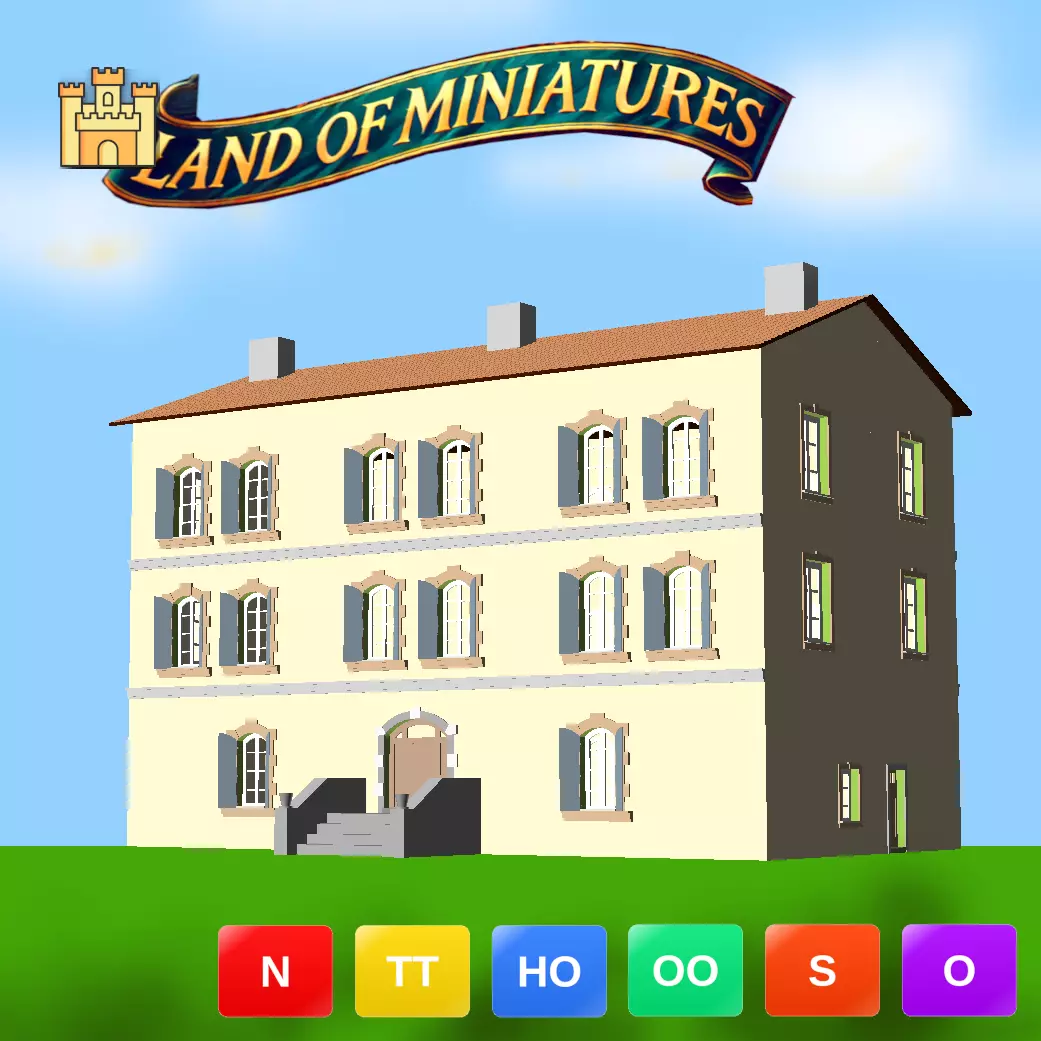 Grand Village Mansion from Southern France 3D print model_0