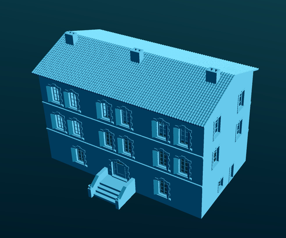 Grand Village Mansion from Southern France 3D print model_1