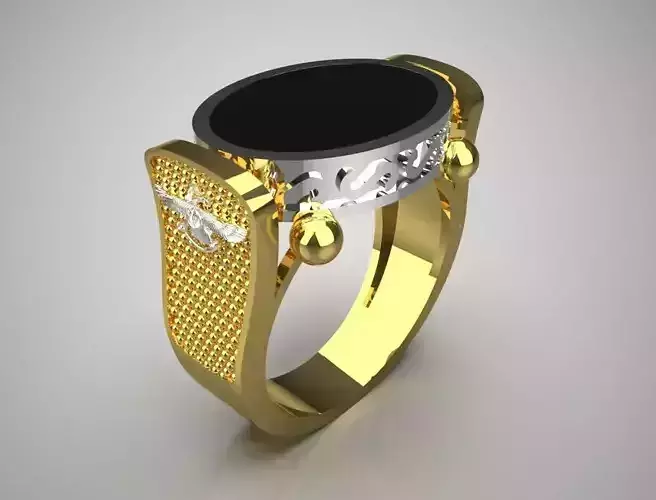 farvahar man gold ring mr0137