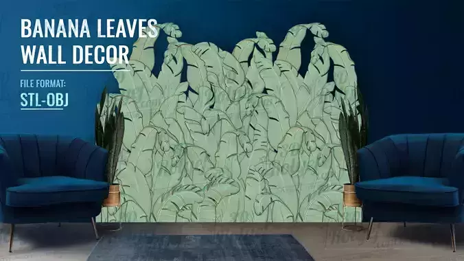 Banana Leaves Wall Decor 3D print model
