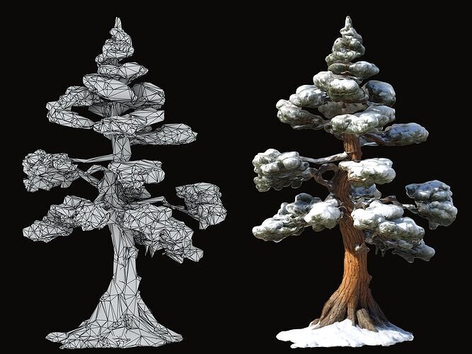 Winter Tree 0 Free low-poly 3D model