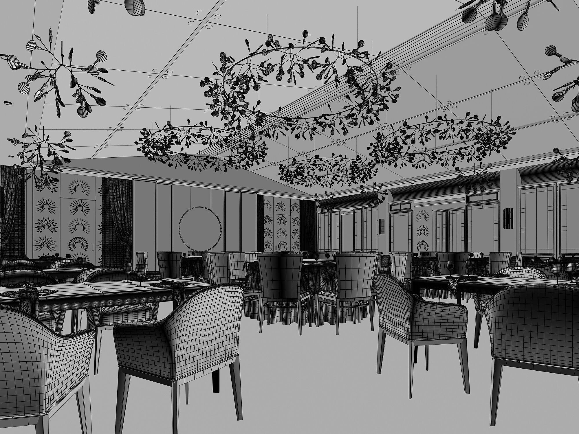 Hotel Banquet Hall  3D model_6