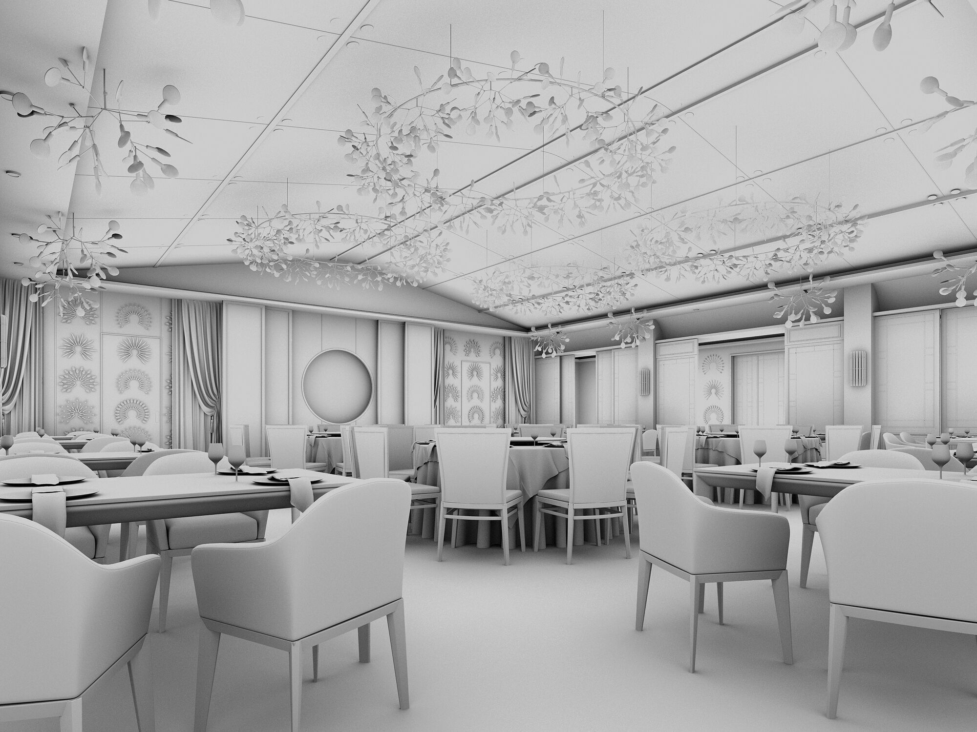 Hotel Banquet Hall  3D model_7