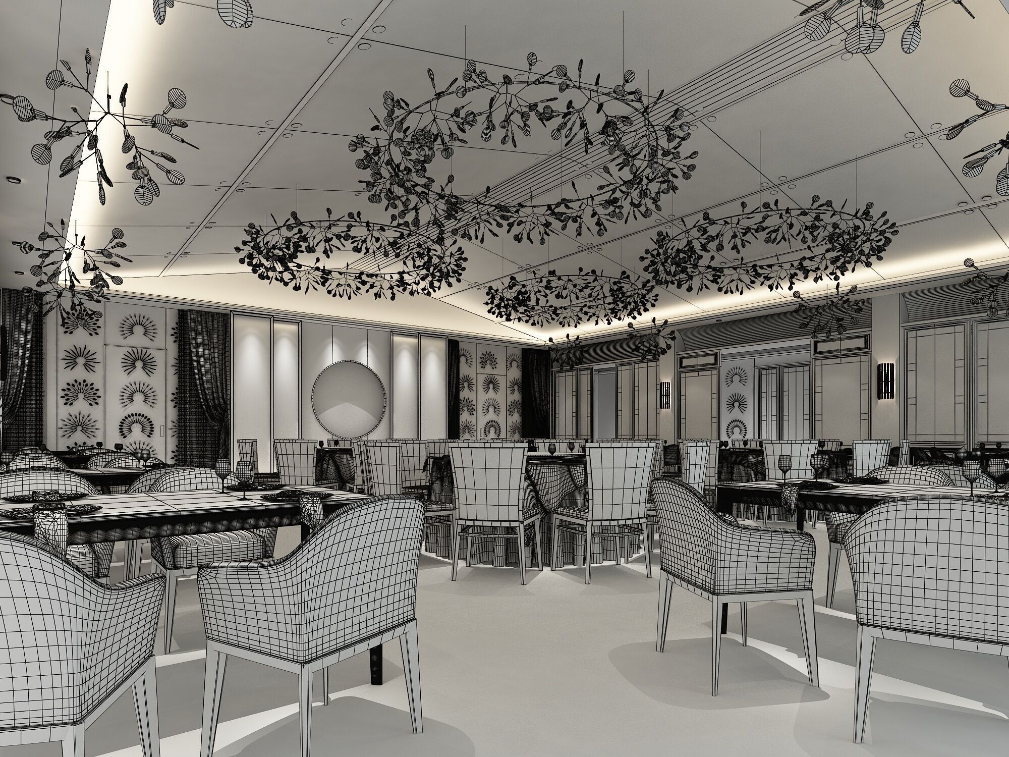 Hotel Banquet Hall  3D model_5