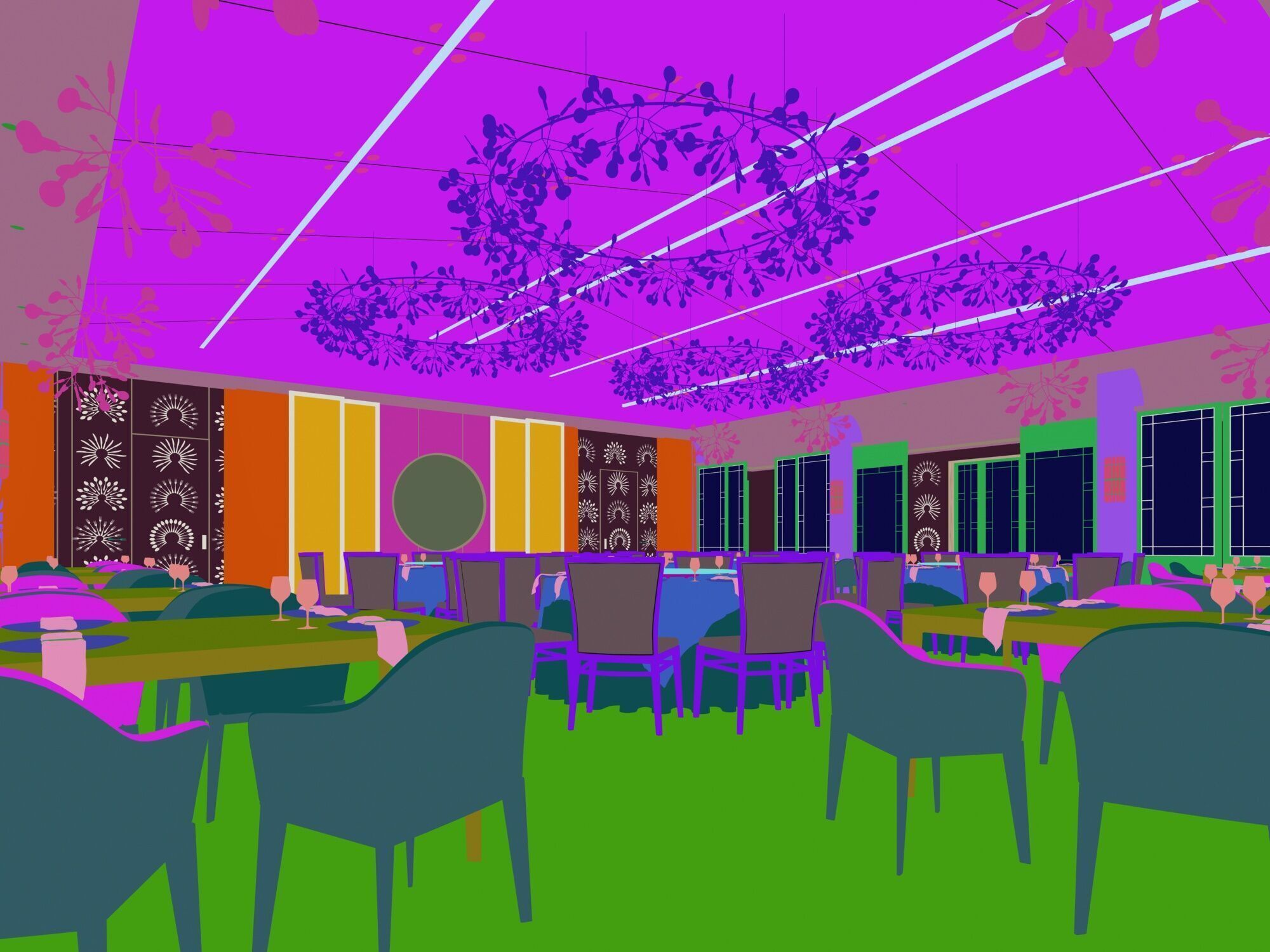 Hotel Banquet Hall  3D model_4