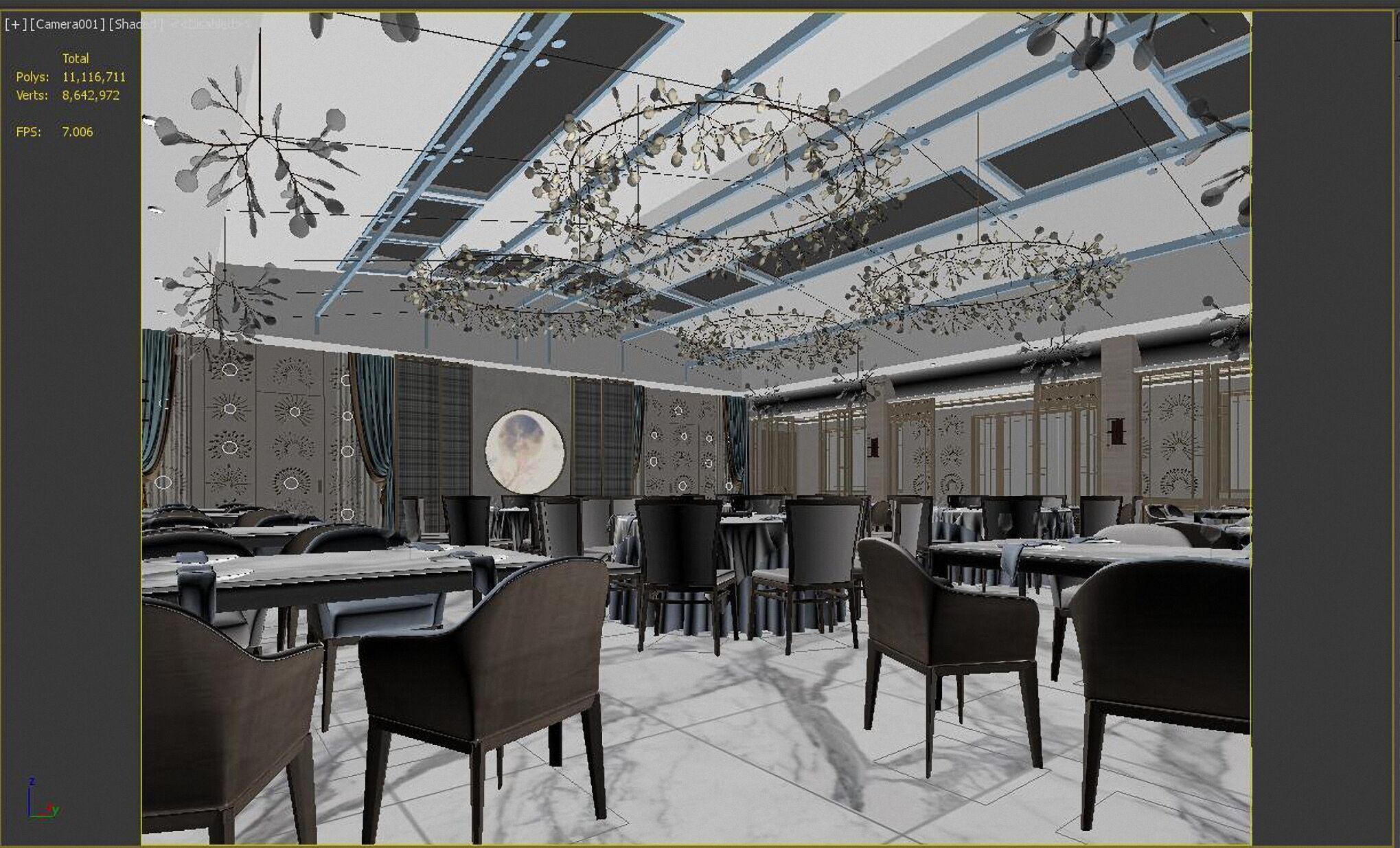 Hotel Banquet Hall  3D model_1