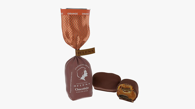 Helena Chocoteja ORANGE Chocolate Low-poly 3D model 2