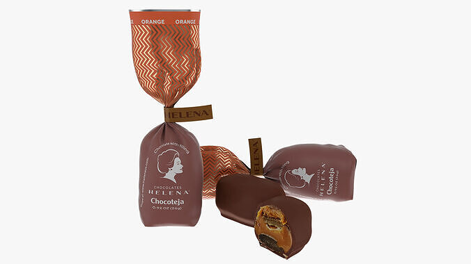 Helena Chocoteja ORANGE Chocolate Low-poly 3D model 7