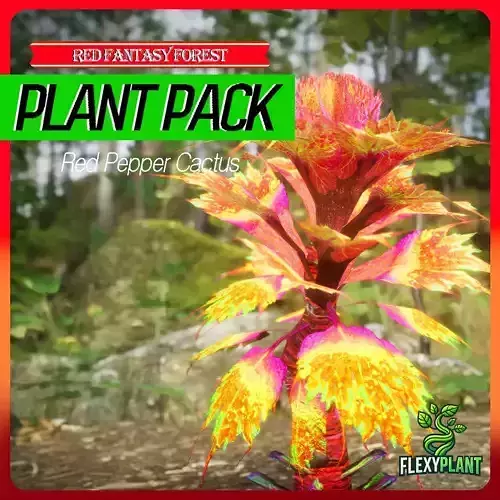 Red Fantasy Forest - 6 Red Pepper Cactus Grass Plant