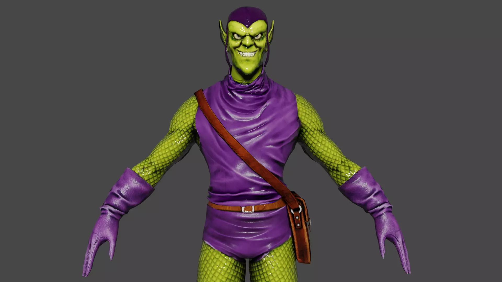 Green Goblin  Low-poly 3D model_0