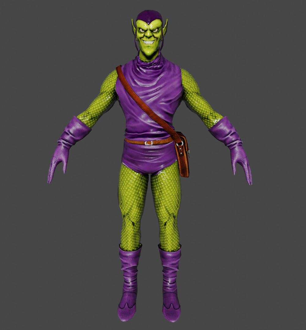 Green Goblin  Low-poly 3D model_1
