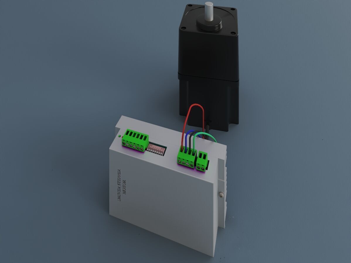 driver stepper motor and stepper motor 3D model_1