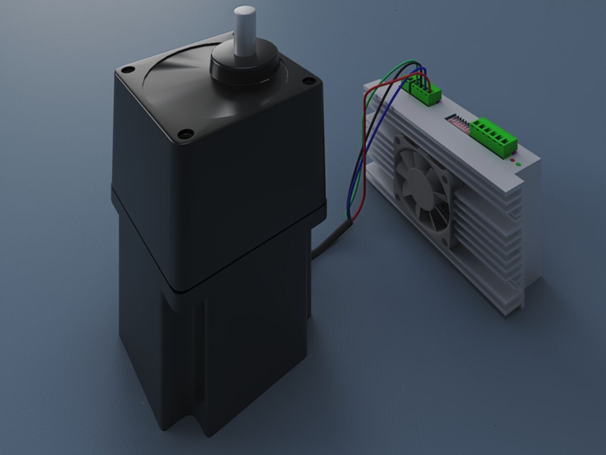 driver stepper motor and stepper motor 3D model_2