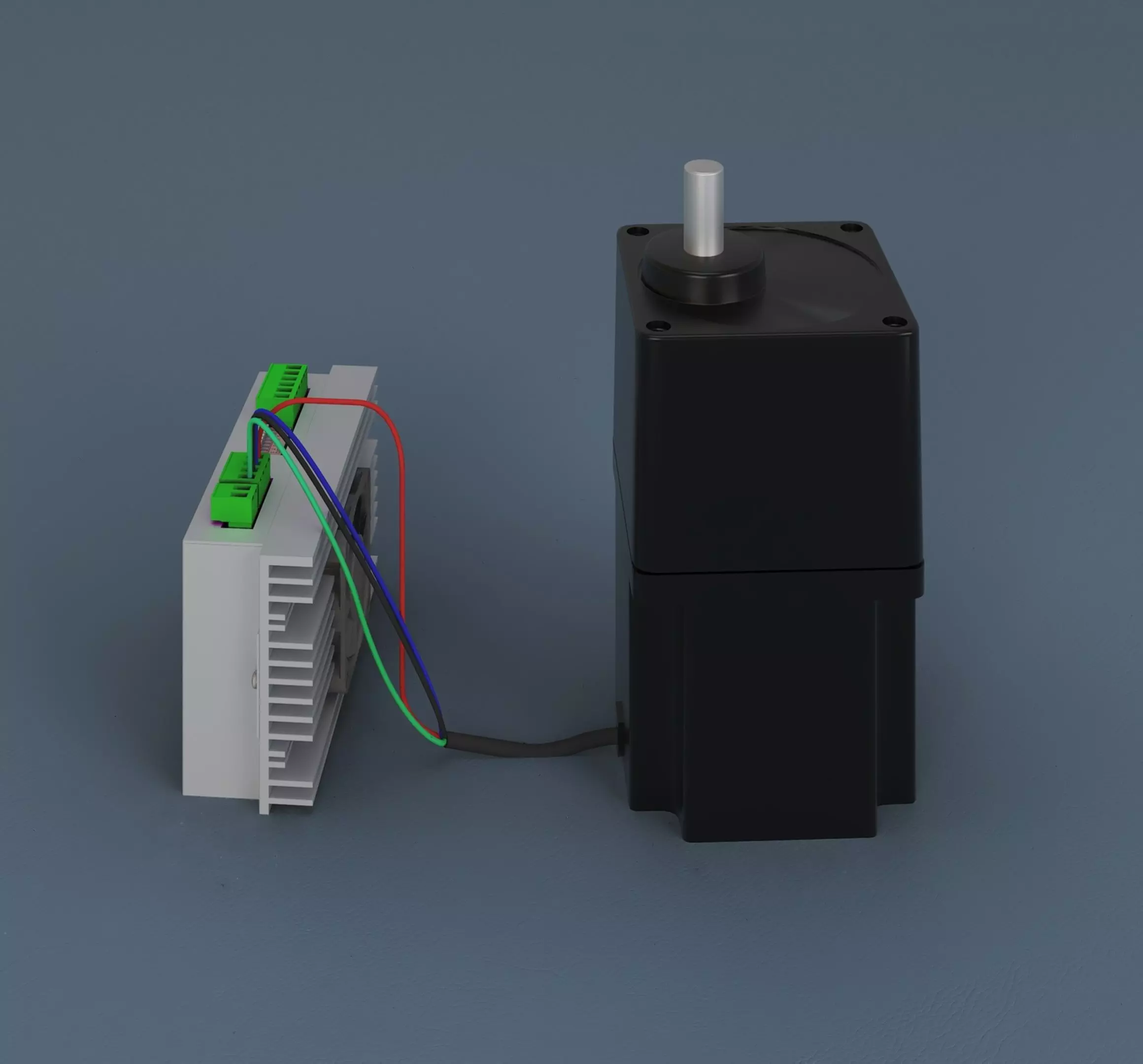 driver stepper motor and stepper motor 3D model_0