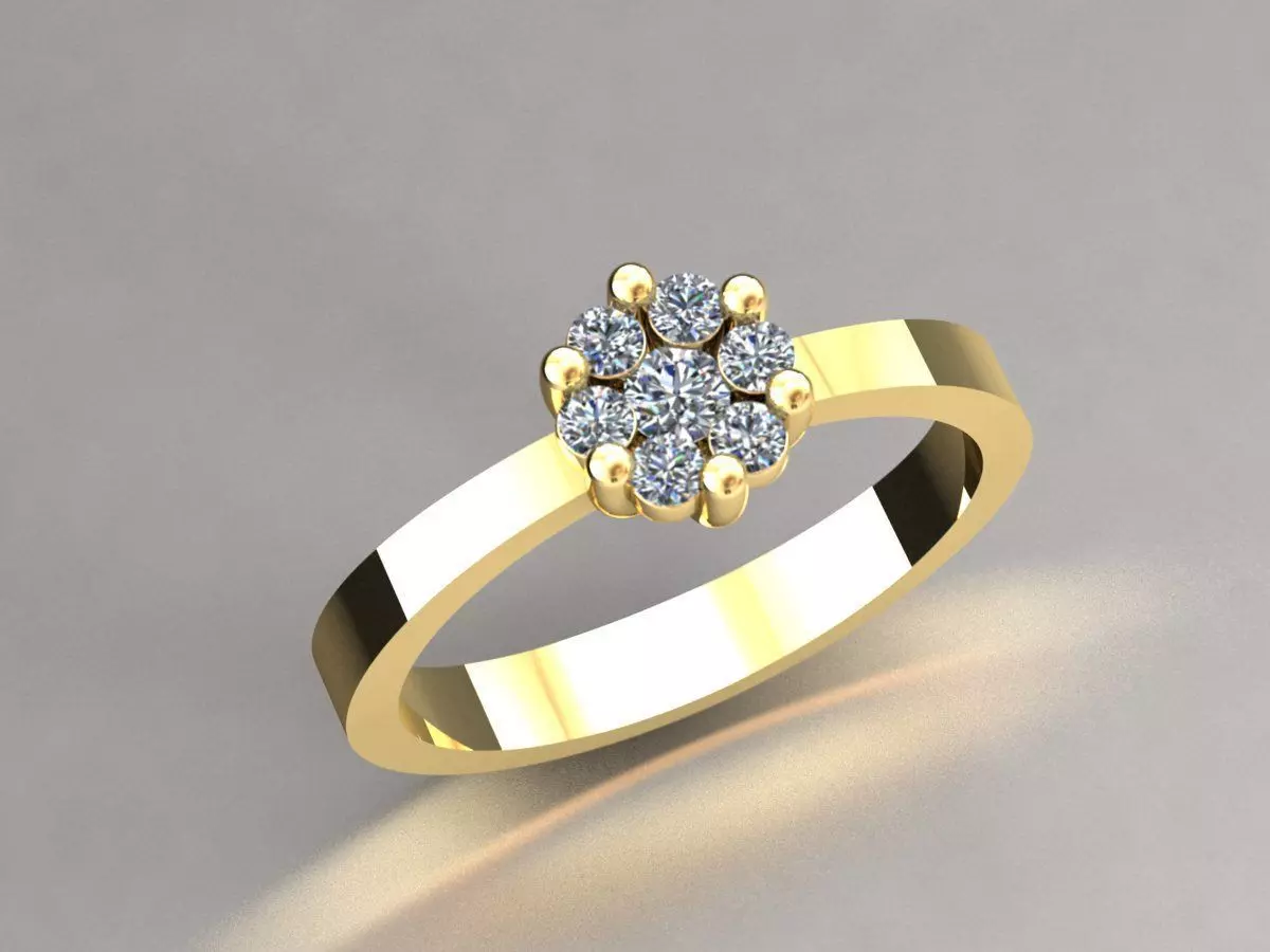 round flower ring 3D print model