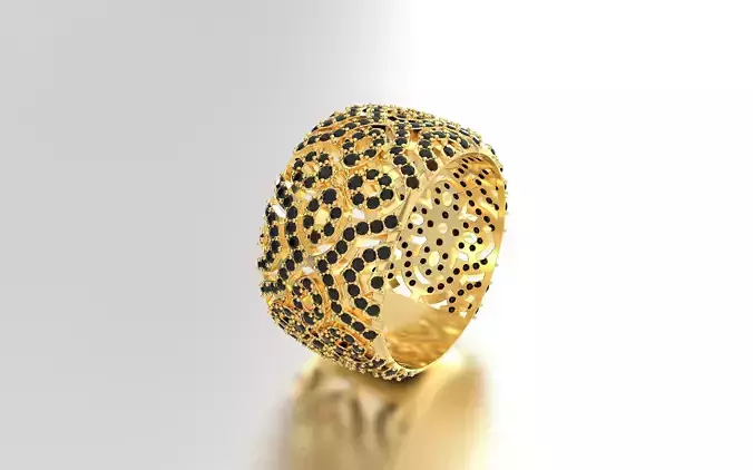 women wedding ring whith diamonds 3d print model