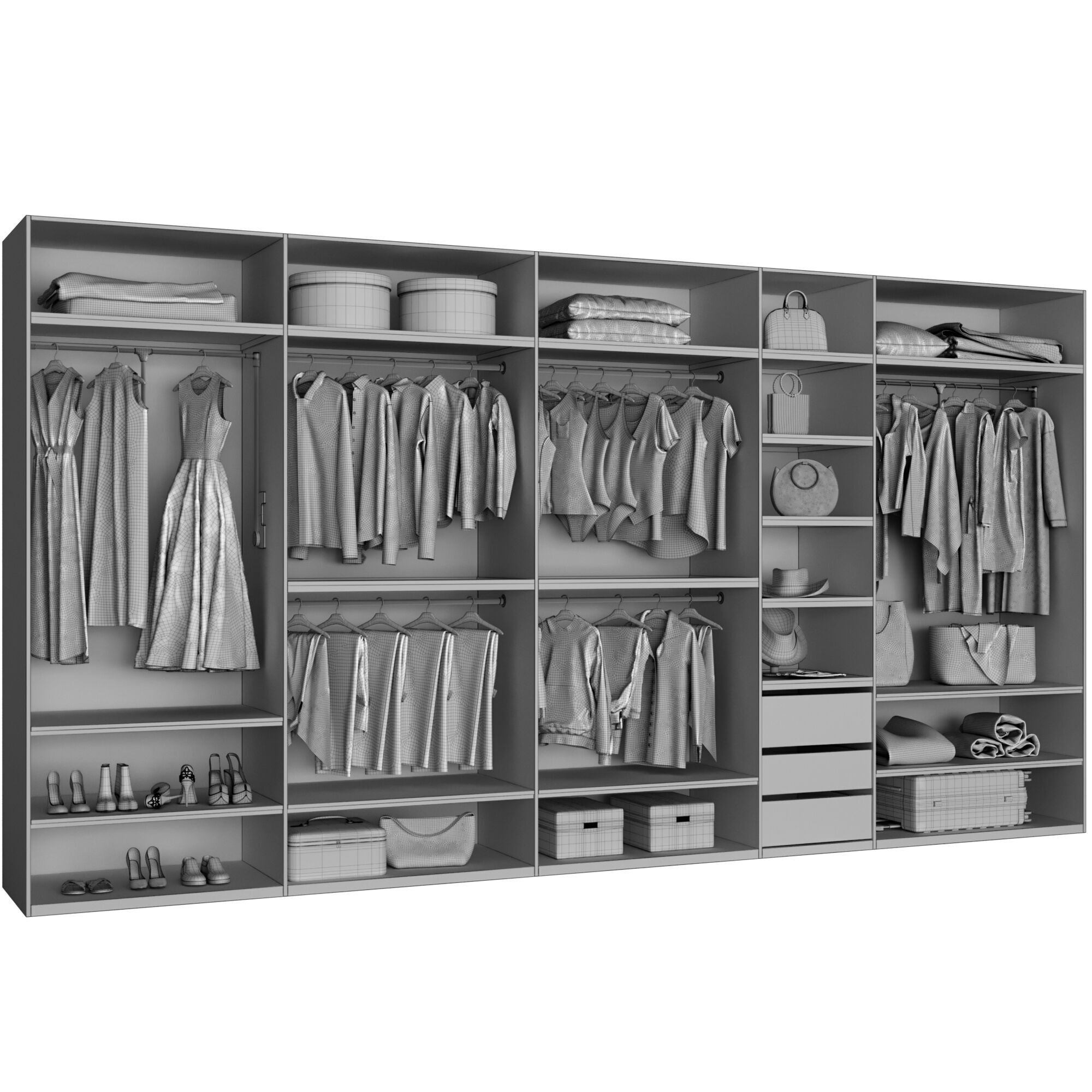 Wardrobe with filling 51 3D model_7