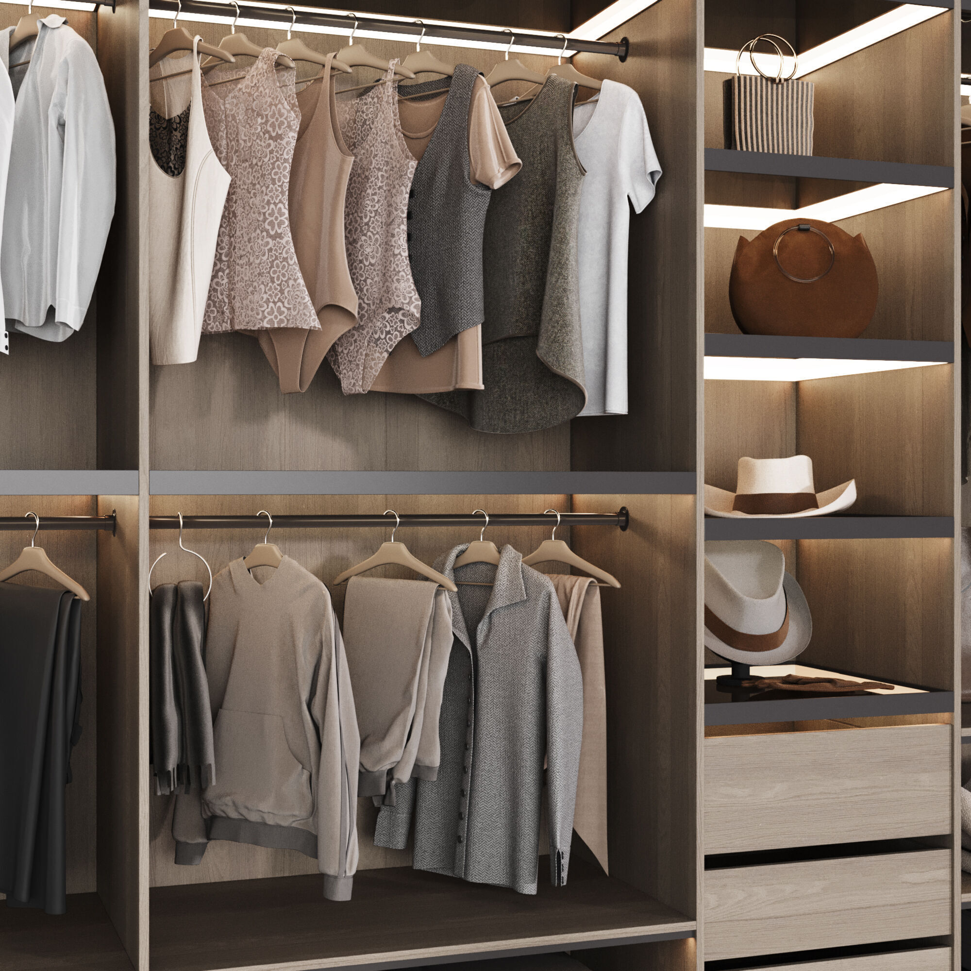 Wardrobe with filling 51 3D model_4