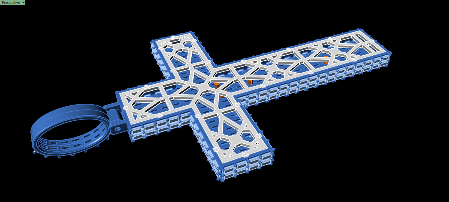 BIG BAGUETTE Jesus Cross Pendant 3D print model_8