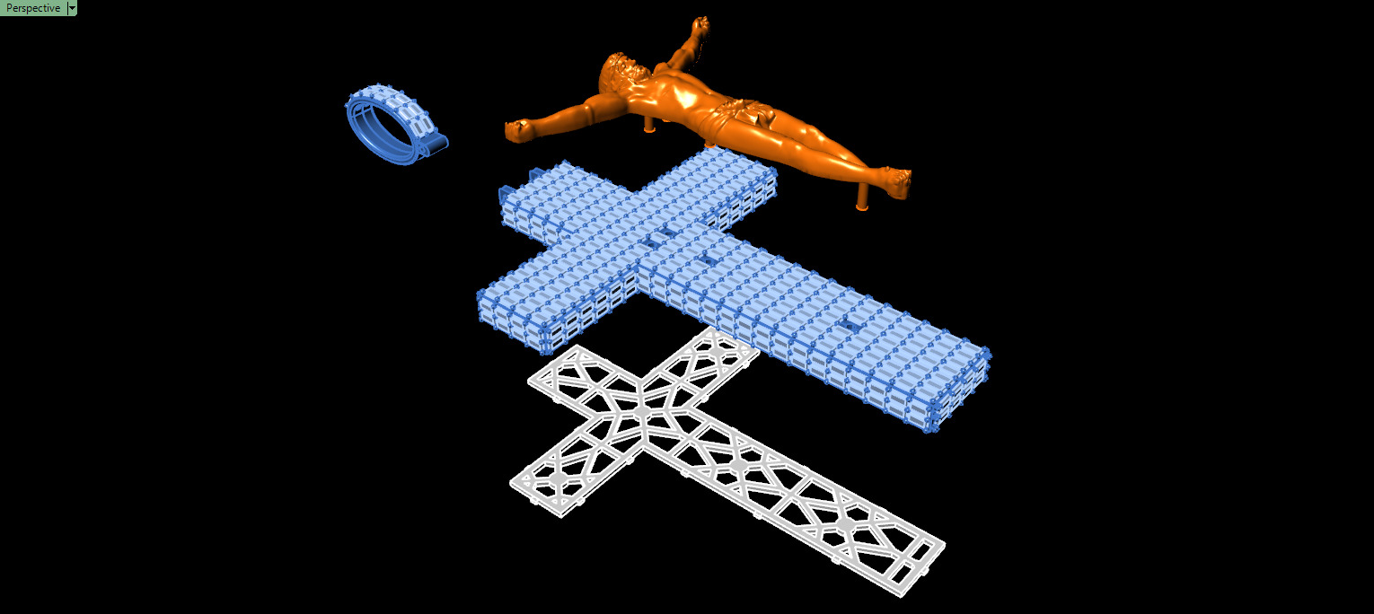 BIG BAGUETTE Jesus Cross Pendant 3D print model_10